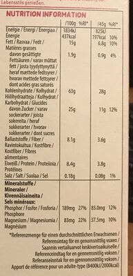Superfood crunchy Musli - Ernæringsfakta - fr
