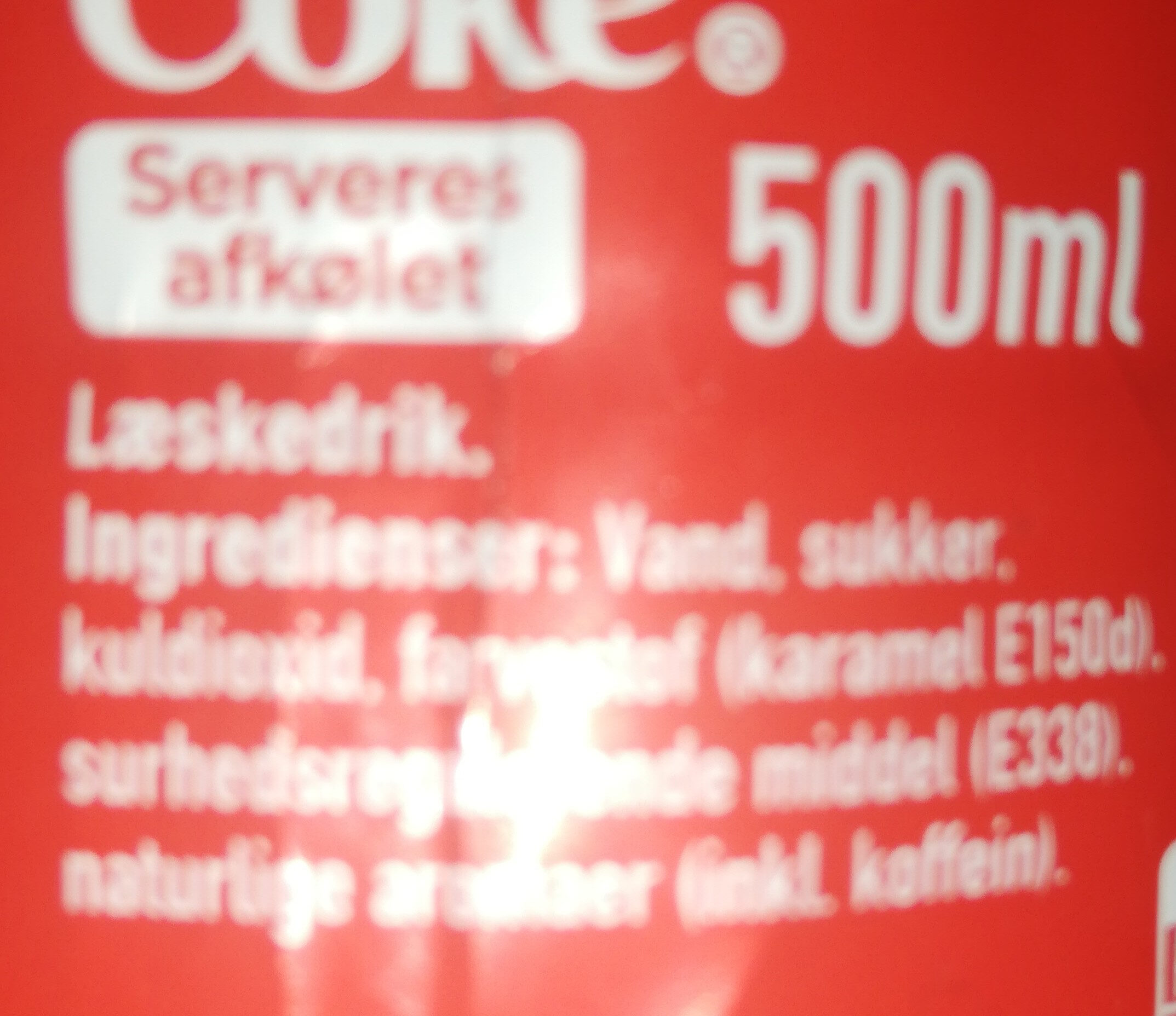 Coca-Cola - Ingredienser - da