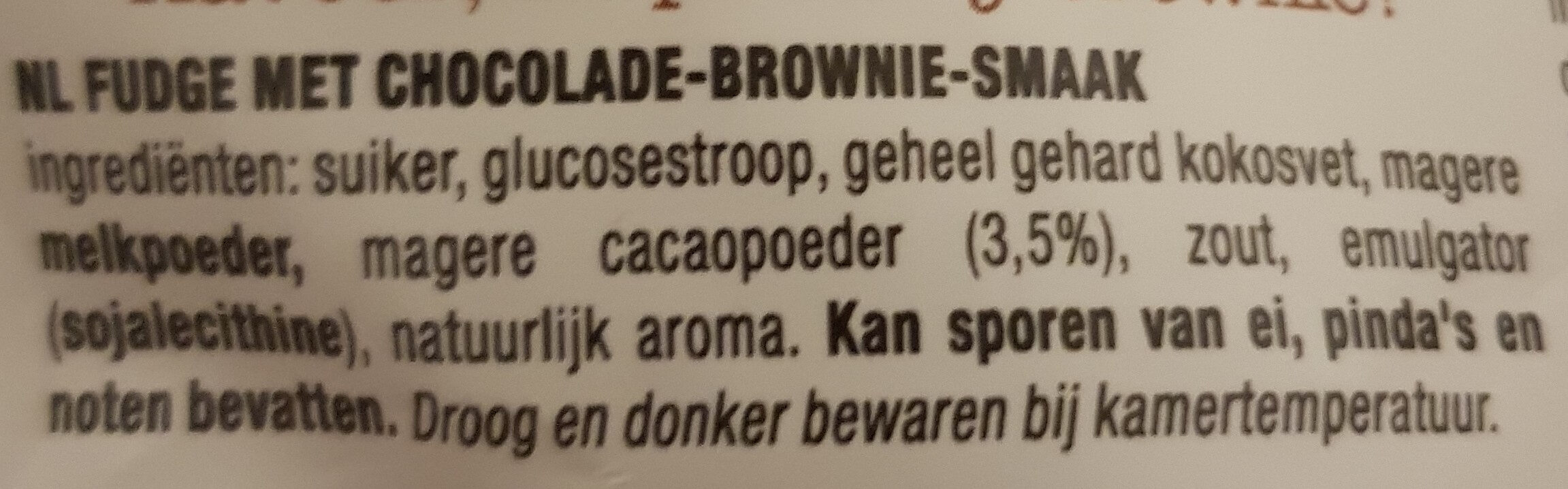 Soft Fudge Chocolate Brownie - Ingredienser - nl